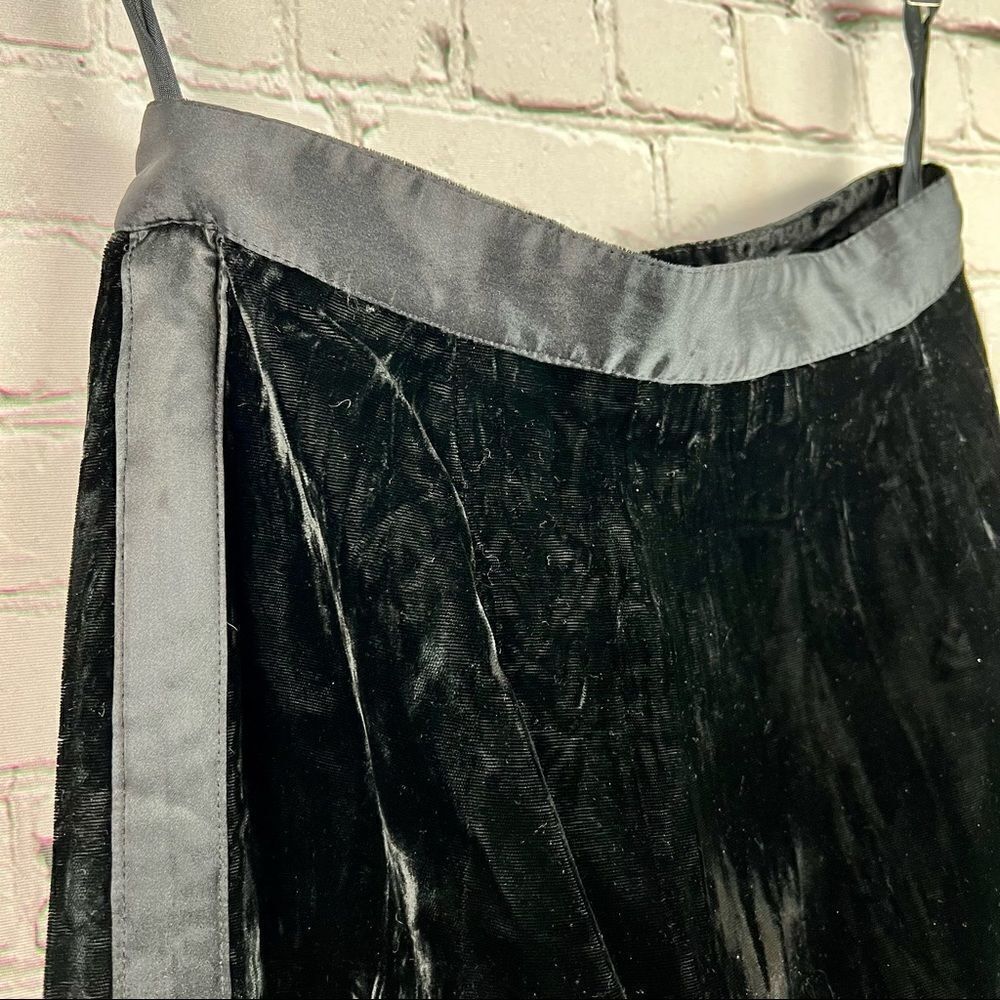 Vintage 80s Morgan TaylorCrushed Velvet Tuxedo Striped Pencil Skirt - Picture 4 of 10